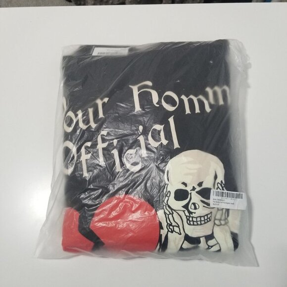 NWT boohoo Mens PLUS SKELETON PUFF PRINT GRAPHIC‎ HOODIE Size XXL Color Black - Picture 3 of 5